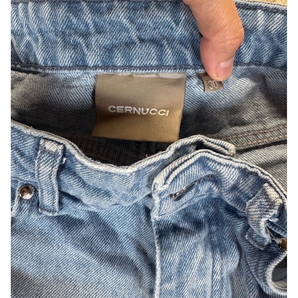 Cernucci Mens Light Wash Blue Straight Leg Relaxed Fit Baggy Denim Jeans Size 30 - Picture 10 of 11